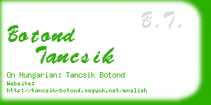 botond tancsik business card